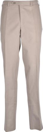 Canali Rechte broek - Heren - Straight fit broeken - Beige - XL - Katoen - Broeken