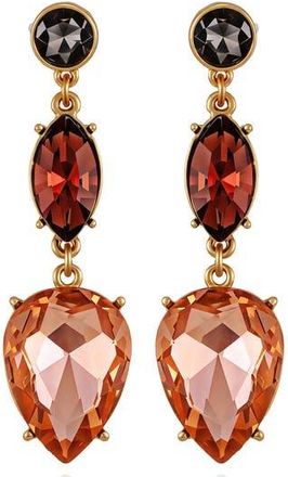 Guess Crystal Linear Drop Earrings in Gold Tone/Red Multi at Nordstrom Rack