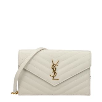 Saint Laurent Cassandre Umh&auml;ngetasche Damen Beige/Hellcremefarbenes Leder