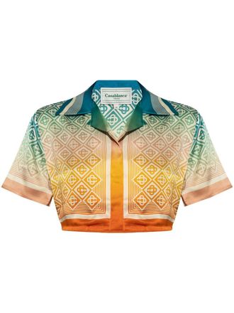 Casablanca Top Gradient Monogram crop - Arancione