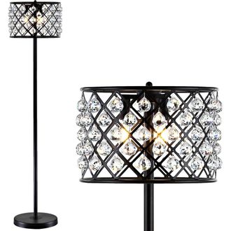 Jonathan Y Designs Elizabeth 60 Crystal/Metal LED Floor Lamp in Bronze at Nordstrom