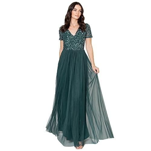 Maya Maya Berry Embellished Halter Neck Maxi Dress Robe de