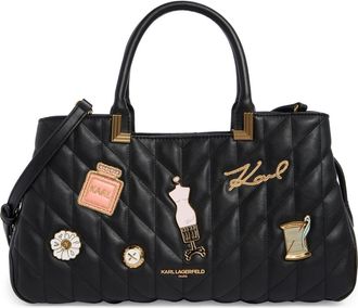 Karl Lagerfeld Meribel Satchel Bag in Black/Gold at Nordstrom Rack