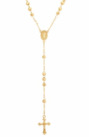 Savvy Cie Jewels 18K GOLD PLATED DIAMOND CUT ROSARY