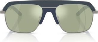 Ferrari Gender Inclusive 56mm Polarized Pillow Sunglasses in Blue/grey Mirror at Nordstrom