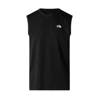 The North Face Sleeveless Tops, male, Black, Size: XL Sleeveless Round Neck Cotton T-Shirt