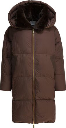 Max & Moi Long Down Jacket With Over Hood Jackets And Coats Marrone-Donna
