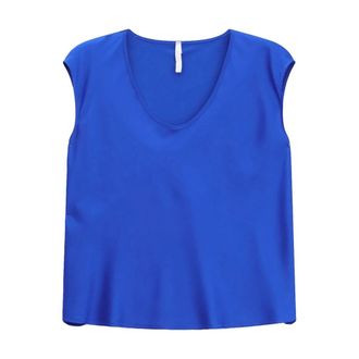 Imperial Top Senza Maniche con Scollo a V - - Tops - Donna - Blu - S