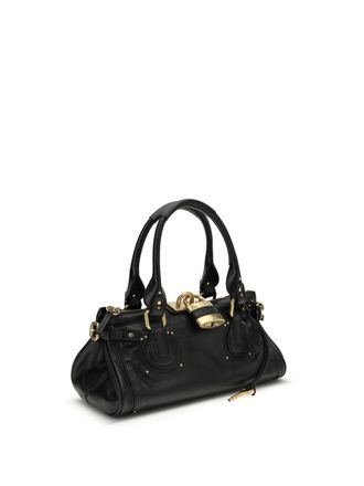 Chlo&eacute; Womens Paddington Bag Black Buffalo; Leather Shoulder