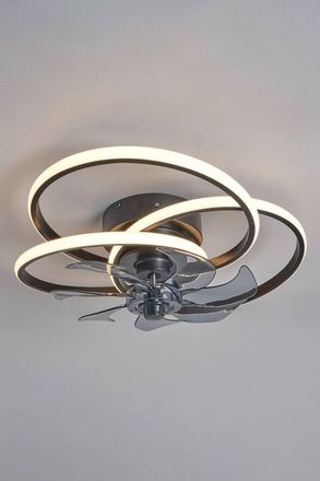 BHS Trinity LED Dimmable Fan Ceiling Light in Black