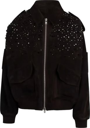 s.w.o.r.d embellished leather jacket - Brown