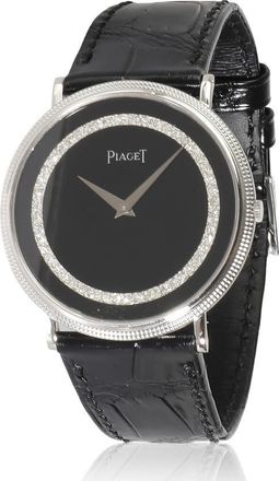 Piaget Pre-owned Piaget Altiplano Hand Wind Diamond Black Dial Unisex Watch 9031