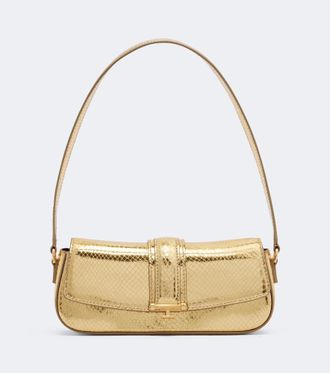 New Arrivals Bolso al hombro Bodrum de piel metalizada