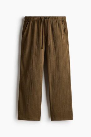 H&M Relaxed Fit Trousers in Dark Khaki Green at Nordstrom, Size Xx-Large