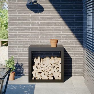 vidaXL Le&ntilde;ero De Acero Negro 60x40x60 Cm Vidaxl