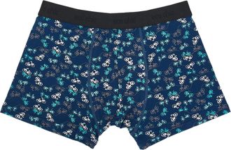 Eco Chic Mens Bamboo Boxers Breathable Hot and Cold Weather Underwear (Bikes Navy, L)