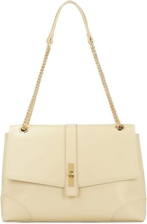 Kazar Tassen, Dames, Beige, ONE Size, Leer, Roomkleurige schoudertas met decoratieve sluiting