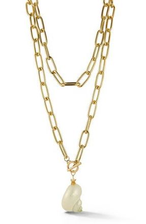 Sphera Milano Faux Pearl Shell Layered Necklace in Gold at Nordstrom Rack