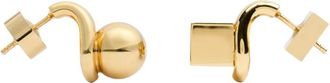 Jacquemus Golden Asymmetric Stud Earrings