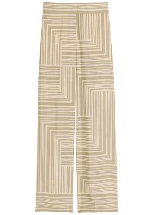 Joseph Dijon Printed Wide-leg Silk Trousers - Beige - 44 (UK16 / XL)