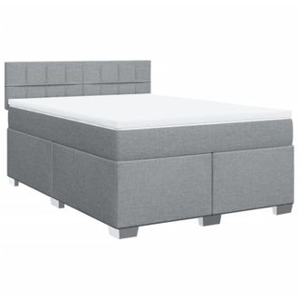 vidaXL Vidaxl - Cama Box Spring Con Colch&oacute;n Tela Gris Claro 160x200 Cm