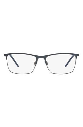 Dolce & Gabbana Dolce & Gabbana 57mm Rectangular Optical Glasses in Navy at Nordstrom