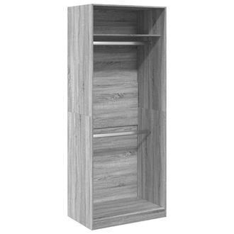 Berkfield Home Wardrobe Grey Sonoma 80x50x200 cm Engineered Wood | Size: 80 x 50 x 200 cm