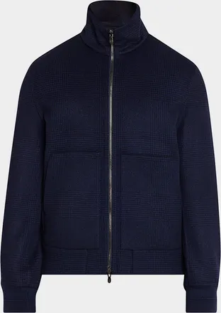 Brunello Cucinelli Men & apos;s Cashmere Textured Full-Zip Bomber Jacket