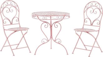 Beliani Conjunto de balc&oacute;n plegable Metal Rosa