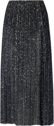 Missoni Geribde Midi Rok met Split en Pailletten - Dames - Midirokken - Veelkleurig - S - Pailletten - Rokken