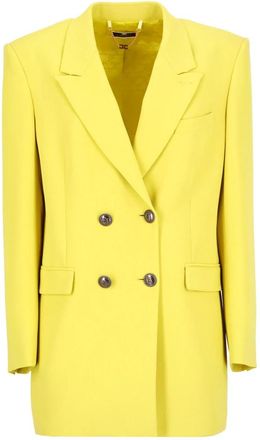 Elisabetta Franchi Double-Breasted Blazer - Dames - Blazers - Geel - XS - Polyester - Jassen