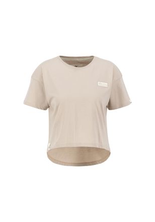 Alpha Industries Muscleshirt ALPHA INDUSTRIES Organics Cropped OS T Wmn, Damen, Gr. L, beige (organic beige), Obermaterial: 100% Baumwolle, Shirts Muscleshirt