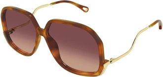 Chlo&eacute; Geometrische Zonnebril - Dames - Accessoires - Bruin - Maat: 60 MM