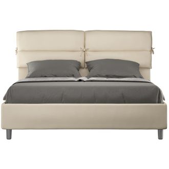 Les Tendances Cama Doble Container 160x190 Con Cojines Capiton&eacute; Acolchados Nandy Color: Beige