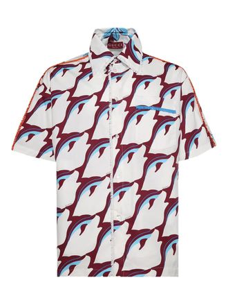 Gucci Overhemd met dolfijnprint - Wit
