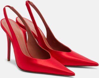 Amina Muaddi Anok satin slingback pumps