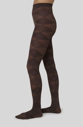 Swedish Stockings Rebecka Argyle Tights in Dark Brown at Nordstrom, Size Small