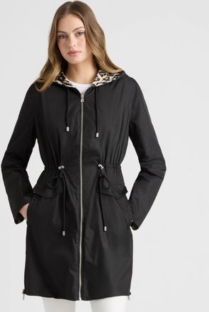 Ellen Tracy Womens Reversible Coat with Adjustable Waist