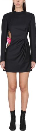 Acne Studios Cut-Out Mini Dress With Floral Embellishment