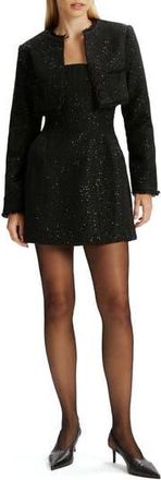 Bardot Karoline Boucl&eacute; Cropped Jacket in Black at Nordstrom Rack, Size 12