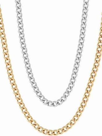 Adornia Mens Set of 2 Water Resistant Curb Chain Necklaces in Gold/silver at Nordstrom Rack