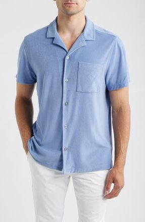 Mack Weldon Terry Cloth Camp Shirt in Desert Spring at Nordstrom, Size Xx-Large