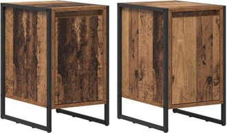 vidaXL Mesa De Noche 2 Pcs Madera Vieja 39,5 X 30 X 50 Cm Vidaxl