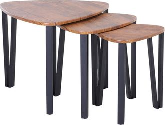 HOMCOM Mesitas de caf&eacute; 56x54.2x45.4cm nogal, negro