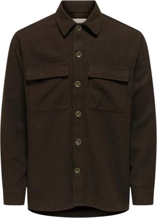 Only & Sons Only & Sons, Jassen, Heren, Bruin, S, Polyester, Onspaul Overshirt