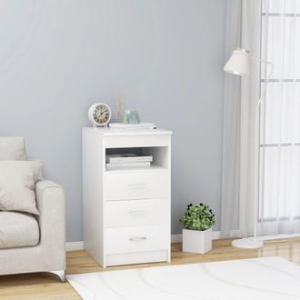 vidaXL Cajonera De Madera Contrachapada Blanco 40x50x76 Cm Vidaxl