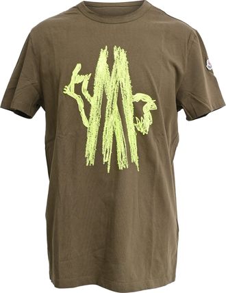 Moncler Logo Tshirt in Green Cotton