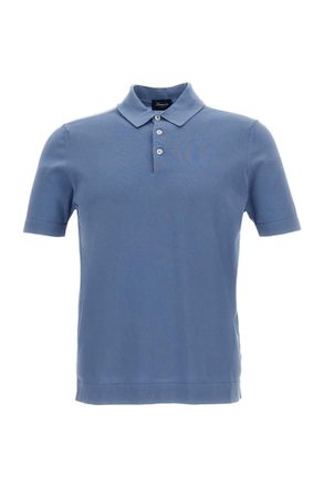 Drumohr Blue Shirt Collar Polos