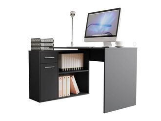 Mirjan24 Mobilier1 - Mesa De Ordenador Esquinera Bristol 165, Con Puertas, Con Cajones, Rectangular, N&uacute;mero De Puertas: 0, N&uacute;mero De Cajones: 0, 74x120x92cm