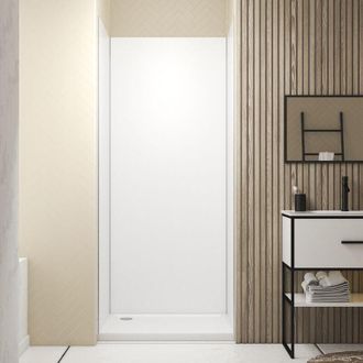 Aurlane Aurlane - Set 3 Pannelli a parete in Alluminio Bianco 90 x 210 cm con Profili Cromati